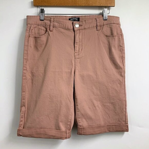 Buffalo David Bitton Women's Mid RIse Super Soft 14 Inseam Bermuda Size‎ 12 NWT - Picture 1 of 15